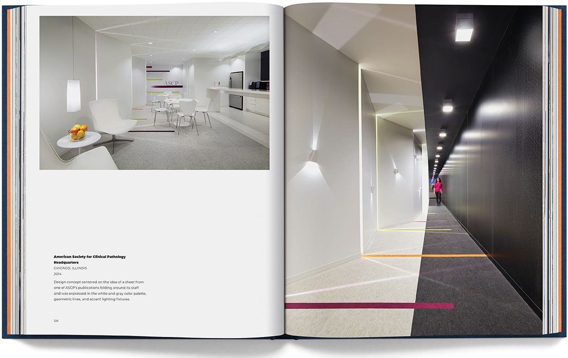 The Epstein Story – spread of book with interior design for the American Society for Clinical Pathology