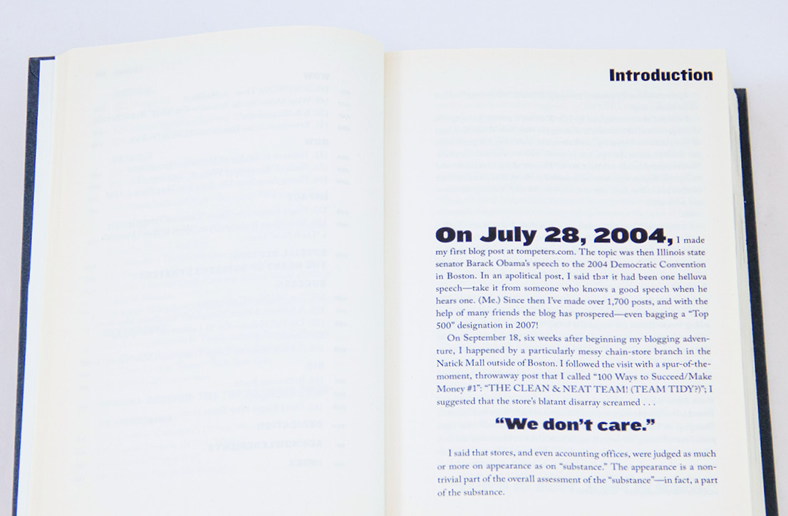 The Little Big Things by Tom Peters, interior spread of book