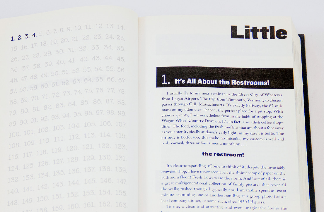 The Little Big Things by Tom Peters, interior spread of book