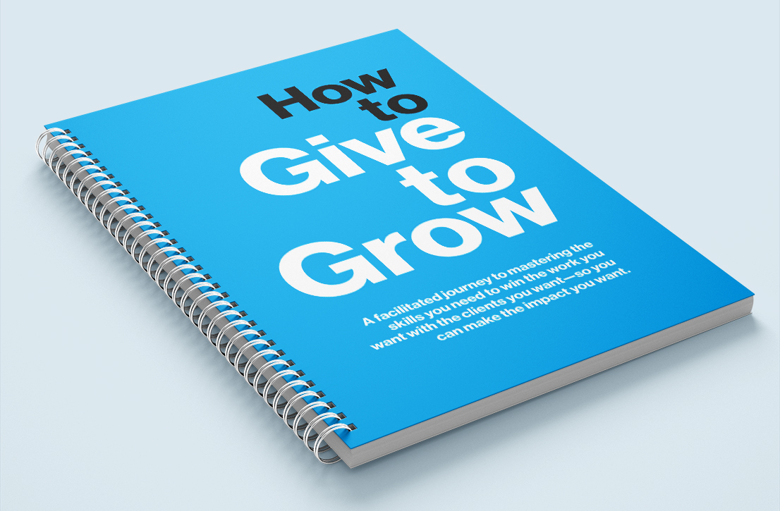 Photo of How to Give to Grow training guide cover design